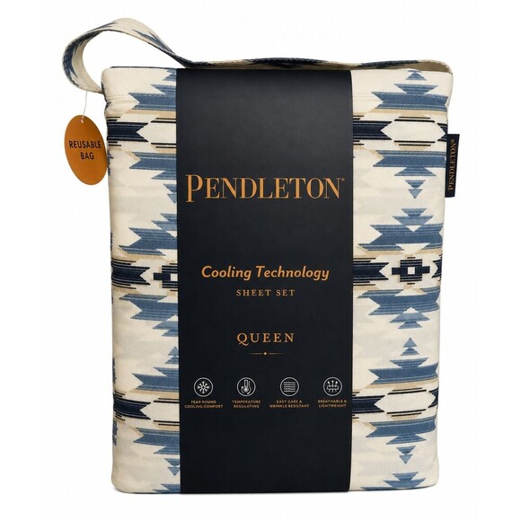 Pendleton Other - Pendleton Queen Size Sheet Set Cooling Technology Moonlit Mesa Blue Aztec